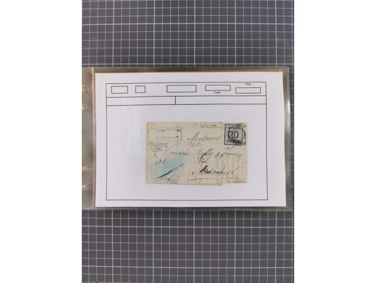 1870/72, interessanter Bestand mit über 70 Briefen, viele attraktive Verwendungen mit besseren Einzel- und Mehrfachfrankature