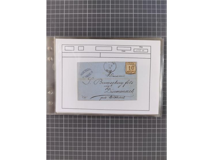 1870/72, interessanter Bestand mit über 70 Briefen, viele attraktive Verwendungen mit besseren Einzel- und Mehrfachfrankature