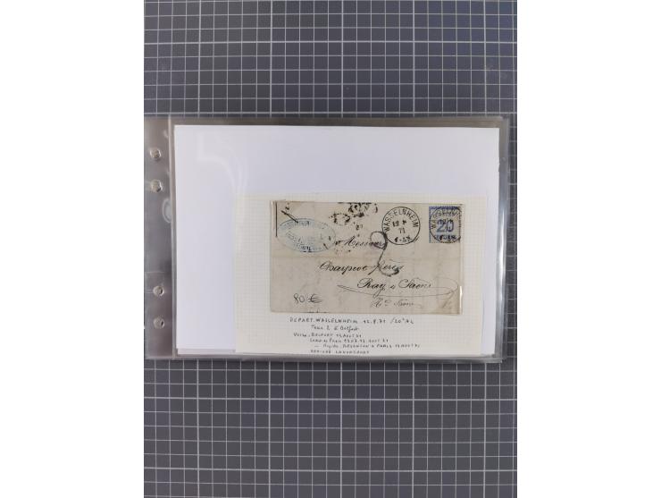 1870/72, interessanter Bestand mit über 70 Briefen, viele attraktive Verwendungen mit besseren Einzel- und Mehrfachfrankature