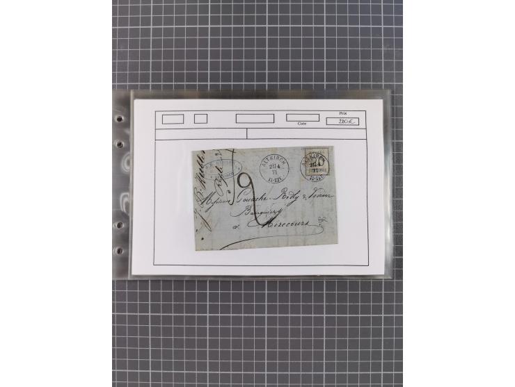 1870/72, interessanter Bestand mit über 70 Briefen, viele attraktive Verwendungen mit besseren Einzel- und Mehrfachfrankature