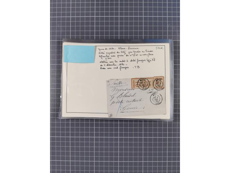 1870/72, reichhaltiger Bestand mit über 50 Briefen mit vielen besseren Einzel- und Mehrfachfrankaturen, Stempeln und weiteren