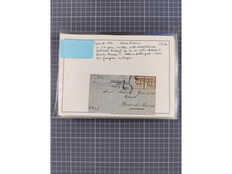 1870/72, reichhaltiger Bestand mit über 50 Briefen mit vielen besseren Einzel- und Mehrfachfrankaturen, Stempeln und weiteren