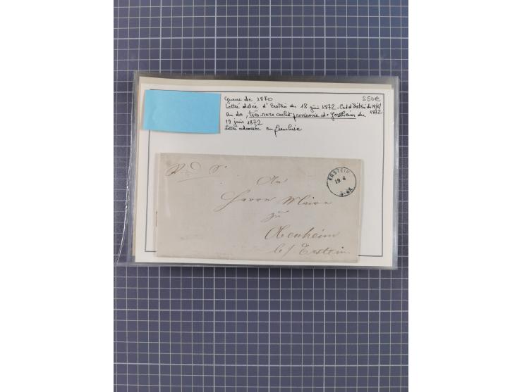 1870/72, reichhaltiger Bestand mit über 50 Briefen mit vielen besseren Einzel- und Mehrfachfrankaturen, Stempeln und weiteren