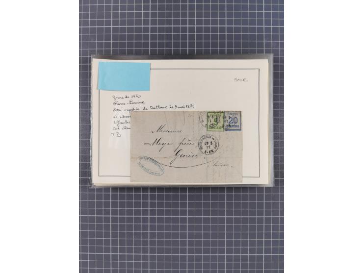 1870/72, reichhaltiger Bestand mit über 50 Briefen mit vielen besseren Einzel- und Mehrfachfrankaturen, Stempeln und weiteren