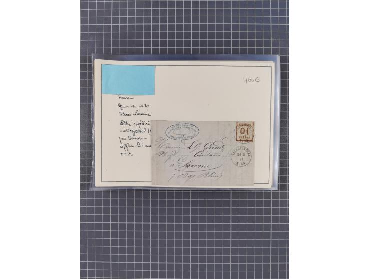 1870/72, reichhaltiger Bestand mit über 50 Briefen mit vielen besseren Einzel- und Mehrfachfrankaturen, Stempeln und weiteren