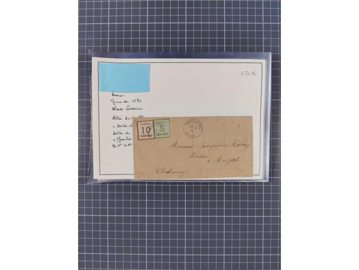 1870/72, reichhaltiger Bestand mit über 50 Briefen mit vielen besseren Einzel- und Mehrfachfrankaturen, Stempeln und weiteren