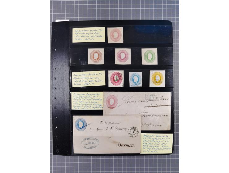 1830/67, kleine Sammlung mit Vorphila- und unfrankierten Briefen, Marken, frankierten Briefen, Ganzsachen, Postscheinen, etc.