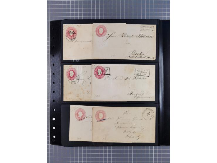1830/67, kleine Sammlung mit Vorphila- und unfrankierten Briefen, Marken, frankierten Briefen, Ganzsachen, Postscheinen, etc.