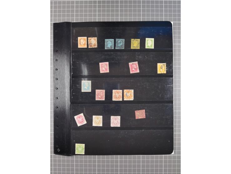 1830/67, kleine Sammlung mit Vorphila- und unfrankierten Briefen, Marken, frankierten Briefen, Ganzsachen, Postscheinen, etc.