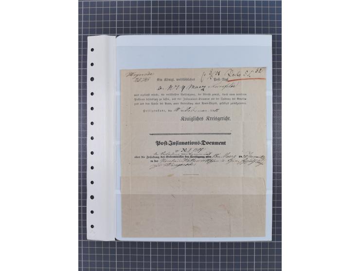 1830/67, kleine Sammlung mit Vorphila- und unfrankierten Briefen, Marken, frankierten Briefen, Ganzsachen, Postscheinen, etc.