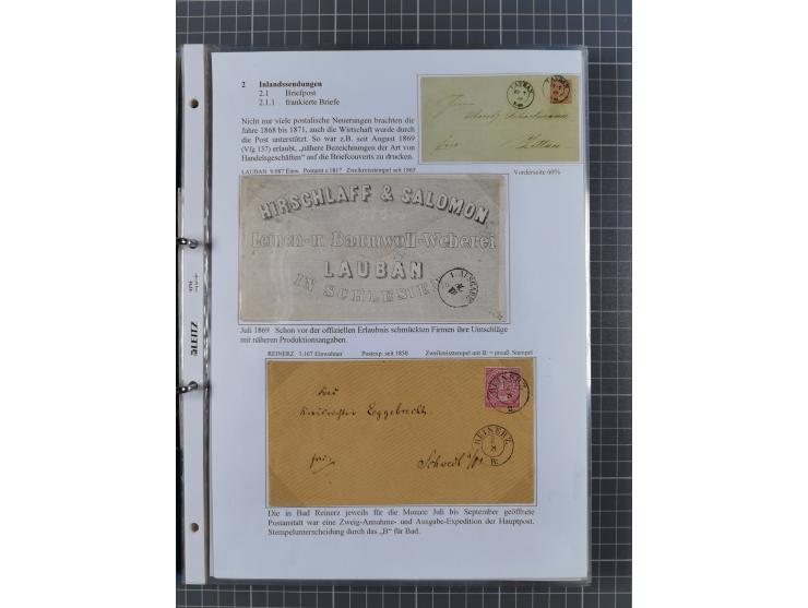1868/71, 'Die Norddeutsche Post in Schlesien', Ausstellungssammlung mit rund 160 Belegen, dabei viele Besonderheiten, Ersttag