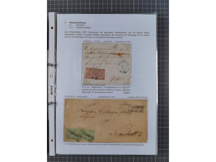 1868/71, 'Die Norddeutsche Post in Schlesien', Ausstellungssammlung mit rund 160 Belegen, dabei viele Besonderheiten, Ersttag