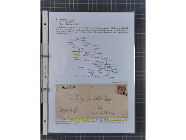 1868/71, 'Die Norddeutsche Post in Schlesien', Ausstellungssammlung mit rund 160 Belegen, dabei viele Besonderheiten, Ersttag