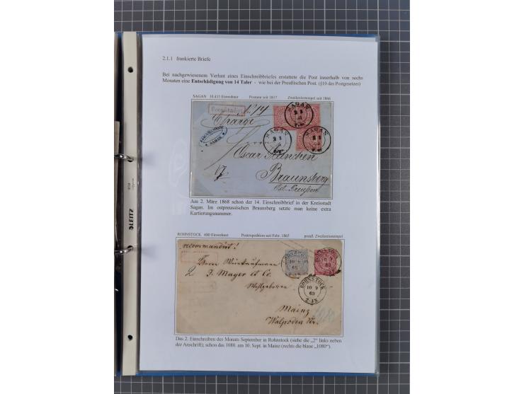 1868/71, 'Die Norddeutsche Post in Schlesien', Ausstellungssammlung mit rund 160 Belegen, dabei viele Besonderheiten, Ersttag