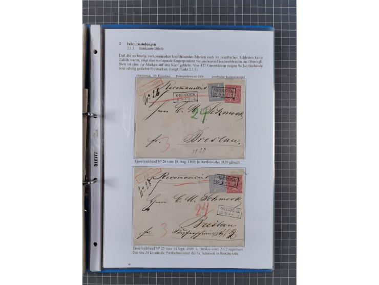 1868/71, 'Die Norddeutsche Post in Schlesien', Ausstellungssammlung mit rund 160 Belegen, dabei viele Besonderheiten, Ersttag