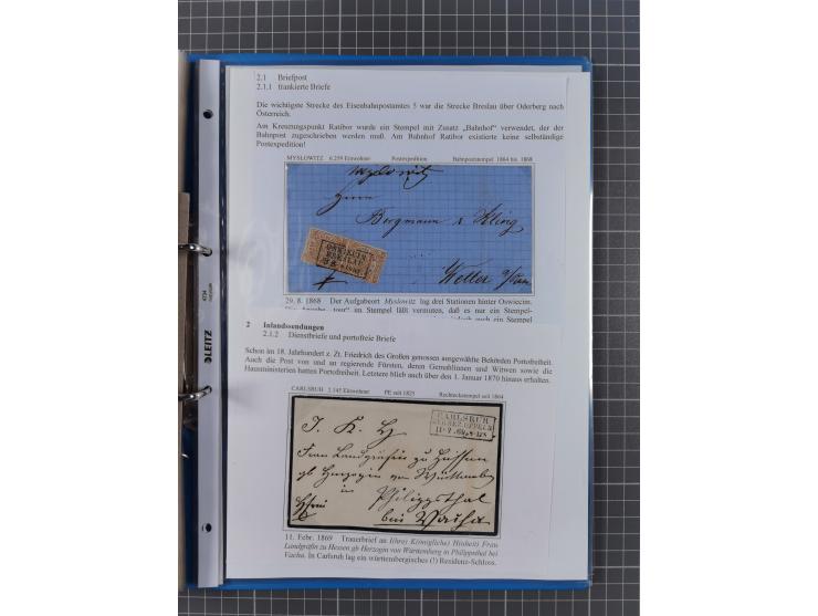 1868/71, 'Die Norddeutsche Post in Schlesien', Ausstellungssammlung mit rund 160 Belegen, dabei viele Besonderheiten, Ersttag