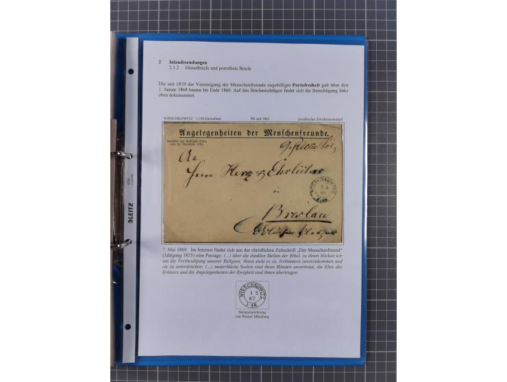 1868/71, 'Die Norddeutsche Post in Schlesien', Ausstellungssammlung mit rund 160 Belegen, dabei viele Besonderheiten, Ersttag