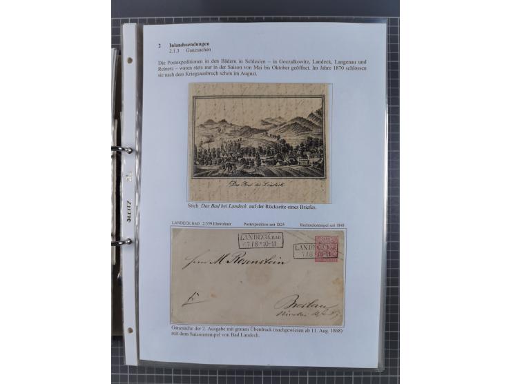 1868/71, 'Die Norddeutsche Post in Schlesien', Ausstellungssammlung mit rund 160 Belegen, dabei viele Besonderheiten, Ersttag
