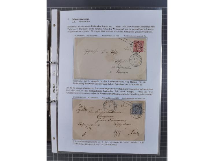 1868/71, 'Die Norddeutsche Post in Schlesien', Ausstellungssammlung mit rund 160 Belegen, dabei viele Besonderheiten, Ersttag
