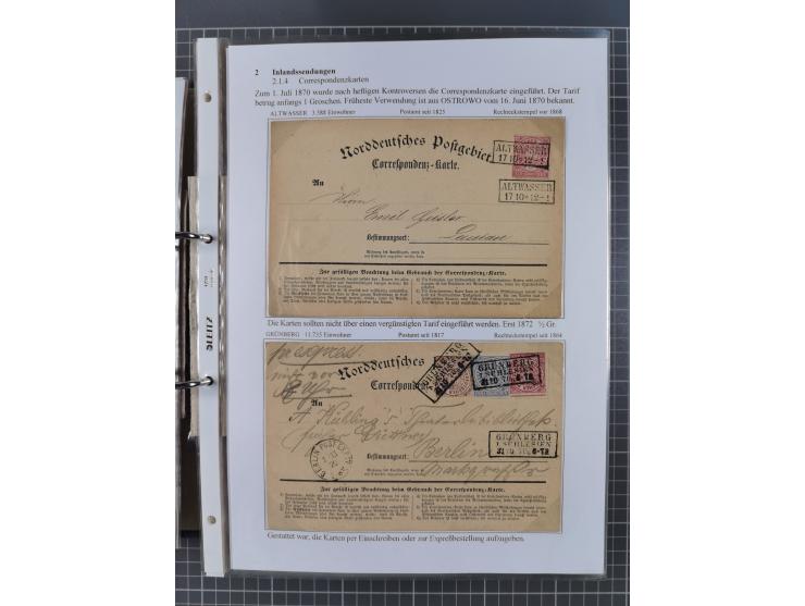 1868/71, 'Die Norddeutsche Post in Schlesien', Ausstellungssammlung mit rund 160 Belegen, dabei viele Besonderheiten, Ersttag