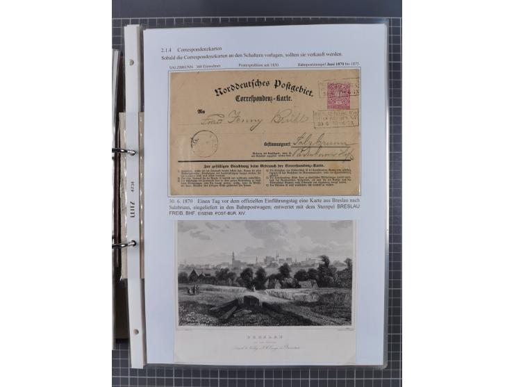 1868/71, 'Die Norddeutsche Post in Schlesien', Ausstellungssammlung mit rund 160 Belegen, dabei viele Besonderheiten, Ersttag