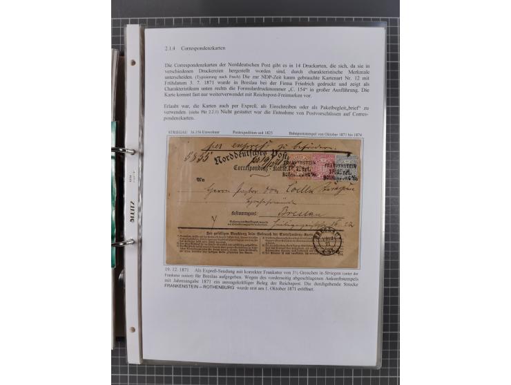 1868/71, 'Die Norddeutsche Post in Schlesien', Ausstellungssammlung mit rund 160 Belegen, dabei viele Besonderheiten, Ersttag