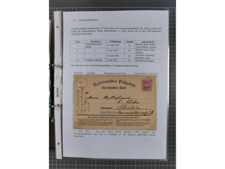 1868/71, 'Die Norddeutsche Post in Schlesien', Ausstellungssammlung mit rund 160 Belegen, dabei viele Besonderheiten, Ersttag