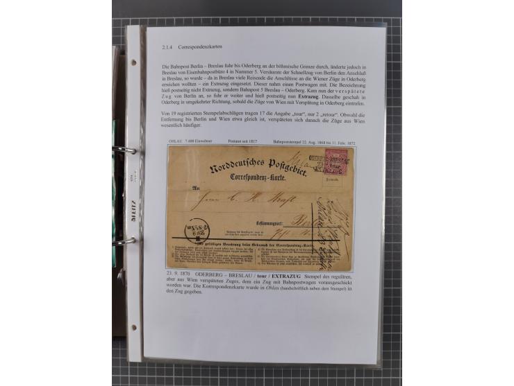 1868/71, 'Die Norddeutsche Post in Schlesien', Ausstellungssammlung mit rund 160 Belegen, dabei viele Besonderheiten, Ersttag