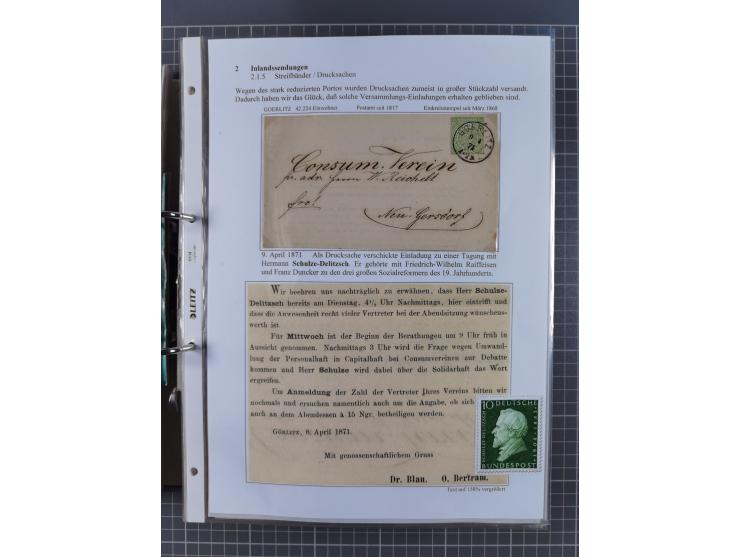 1868/71, 'Die Norddeutsche Post in Schlesien', Ausstellungssammlung mit rund 160 Belegen, dabei viele Besonderheiten, Ersttag