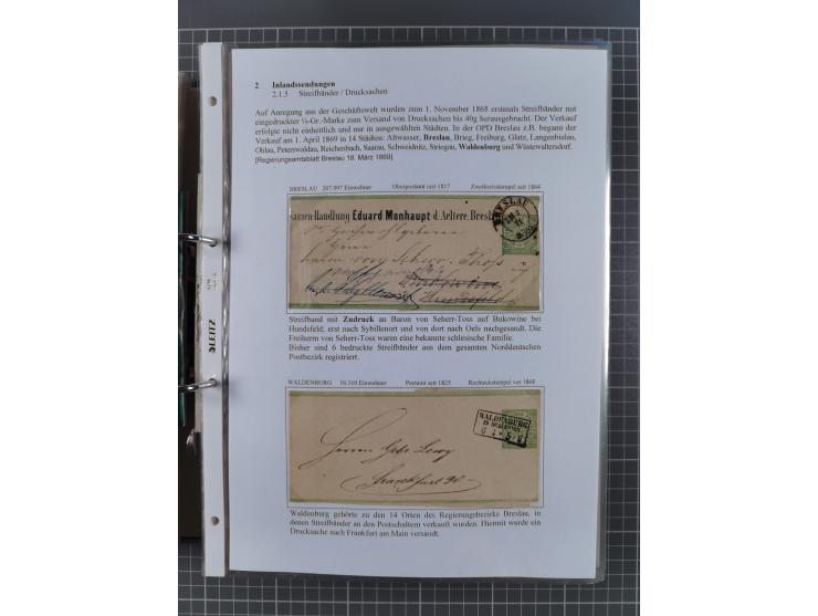 1868/71, 'Die Norddeutsche Post in Schlesien', Ausstellungssammlung mit rund 160 Belegen, dabei viele Besonderheiten, Ersttag