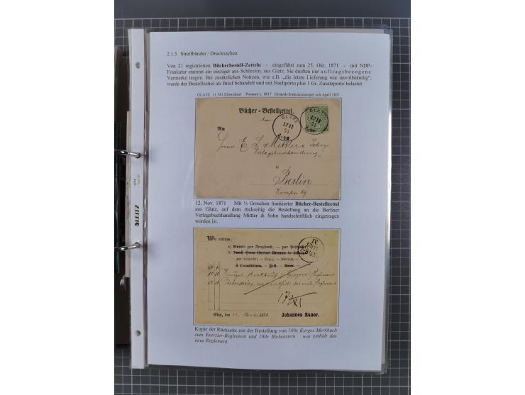 1868/71, 'Die Norddeutsche Post in Schlesien', Ausstellungssammlung mit rund 160 Belegen, dabei viele Besonderheiten, Ersttag