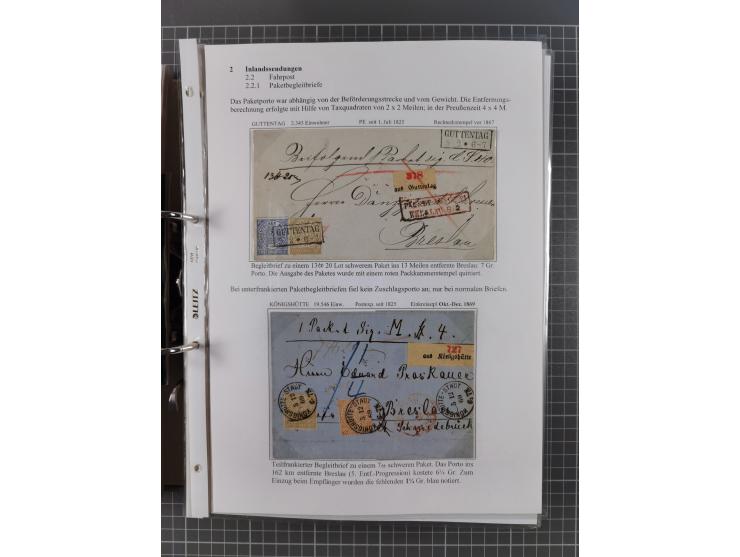 1868/71, 'Die Norddeutsche Post in Schlesien', Ausstellungssammlung mit rund 160 Belegen, dabei viele Besonderheiten, Ersttag
