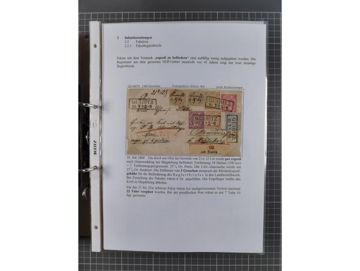1868/71, 'Die Norddeutsche Post in Schlesien', Ausstellungssammlung mit rund 160 Belegen, dabei viele Besonderheiten, Ersttag