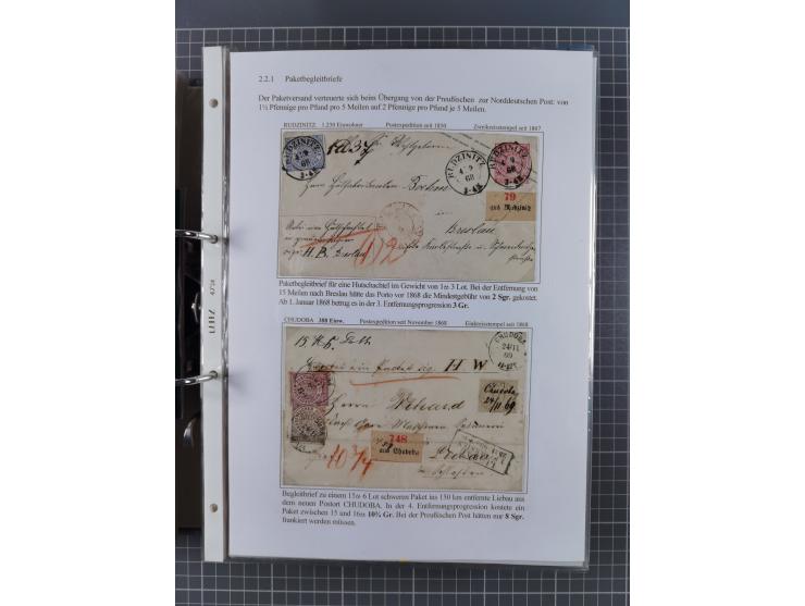 1868/71, 'Die Norddeutsche Post in Schlesien', Ausstellungssammlung mit rund 160 Belegen, dabei viele Besonderheiten, Ersttag