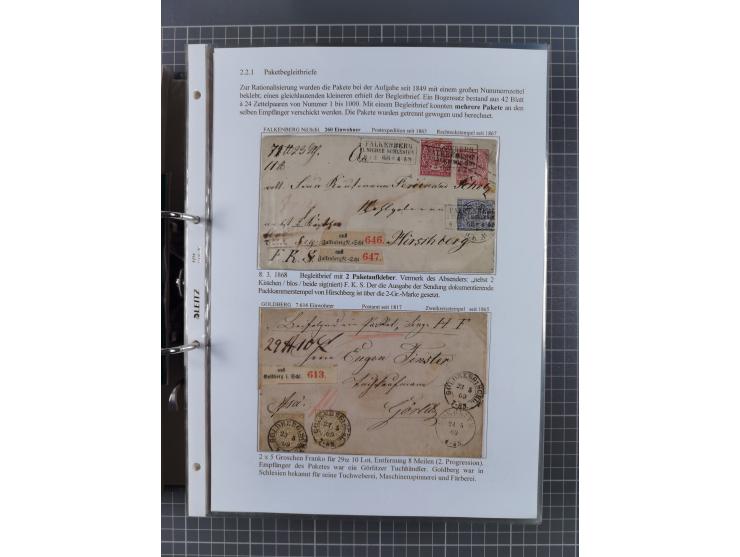 1868/71, 'Die Norddeutsche Post in Schlesien', Ausstellungssammlung mit rund 160 Belegen, dabei viele Besonderheiten, Ersttag