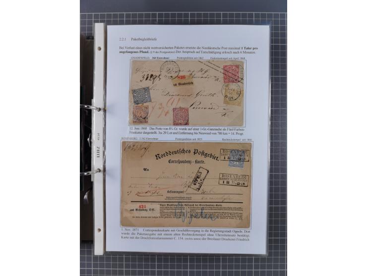1868/71, 'Die Norddeutsche Post in Schlesien', Ausstellungssammlung mit rund 160 Belegen, dabei viele Besonderheiten, Ersttag
