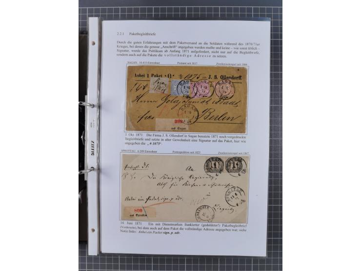 1868/71, 'Die Norddeutsche Post in Schlesien', Ausstellungssammlung mit rund 160 Belegen, dabei viele Besonderheiten, Ersttag