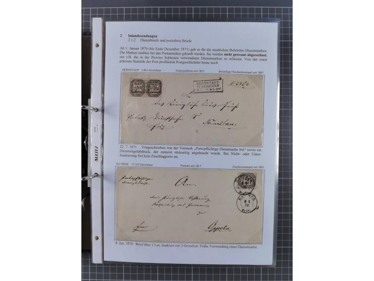 1868/71, 'Die Norddeutsche Post in Schlesien', Ausstellungssammlung mit rund 160 Belegen, dabei viele Besonderheiten, Ersttag