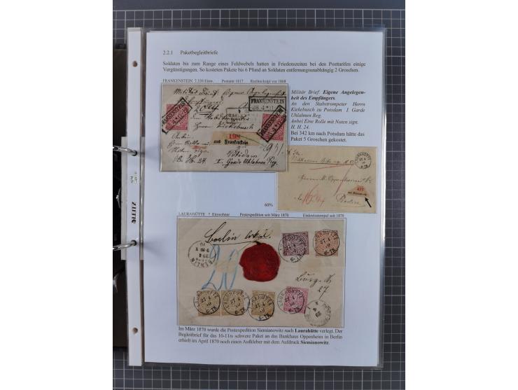 1868/71, 'Die Norddeutsche Post in Schlesien', Ausstellungssammlung mit rund 160 Belegen, dabei viele Besonderheiten, Ersttag