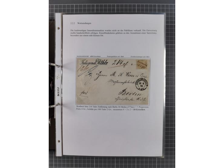 1868/71, 'Die Norddeutsche Post in Schlesien', Ausstellungssammlung mit rund 160 Belegen, dabei viele Besonderheiten, Ersttag