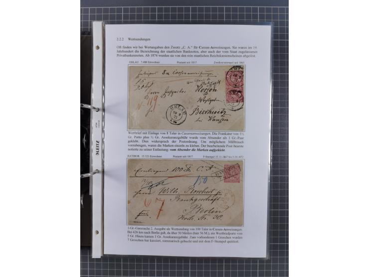 1868/71, 'Die Norddeutsche Post in Schlesien', Ausstellungssammlung mit rund 160 Belegen, dabei viele Besonderheiten, Ersttag