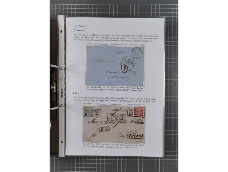 1868/71, 'Die Norddeutsche Post in Schlesien', Ausstellungssammlung mit rund 160 Belegen, dabei viele Besonderheiten, Ersttag