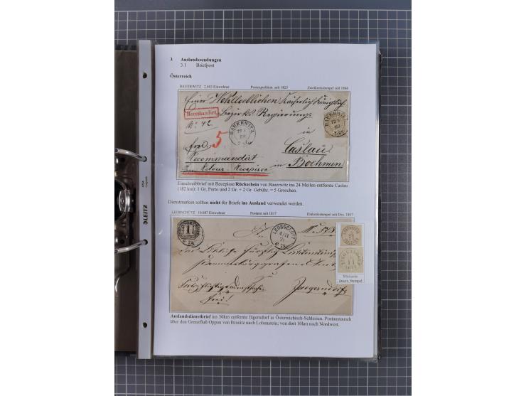 1868/71, 'Die Norddeutsche Post in Schlesien', Ausstellungssammlung mit rund 160 Belegen, dabei viele Besonderheiten, Ersttag