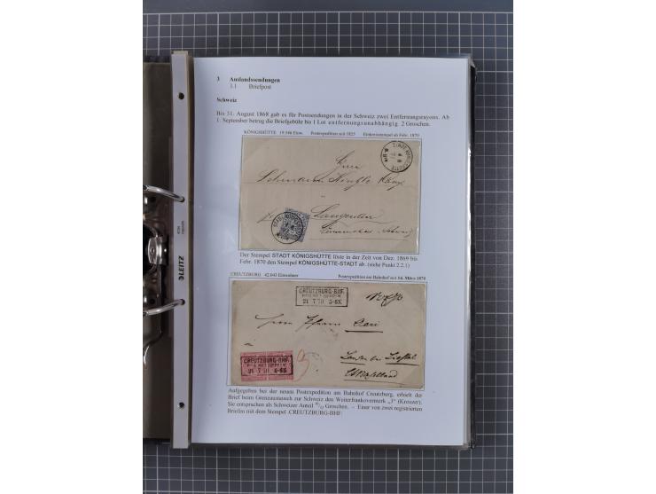 1868/71, 'Die Norddeutsche Post in Schlesien', Ausstellungssammlung mit rund 160 Belegen, dabei viele Besonderheiten, Ersttag