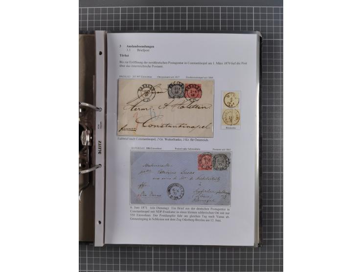 1868/71, 'Die Norddeutsche Post in Schlesien', Ausstellungssammlung mit rund 160 Belegen, dabei viele Besonderheiten, Ersttag