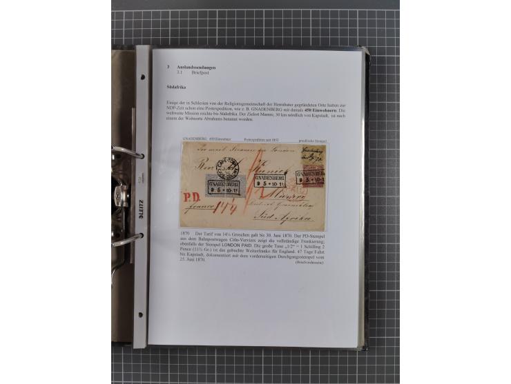 1868/71, 'Die Norddeutsche Post in Schlesien', Ausstellungssammlung mit rund 160 Belegen, dabei viele Besonderheiten, Ersttag