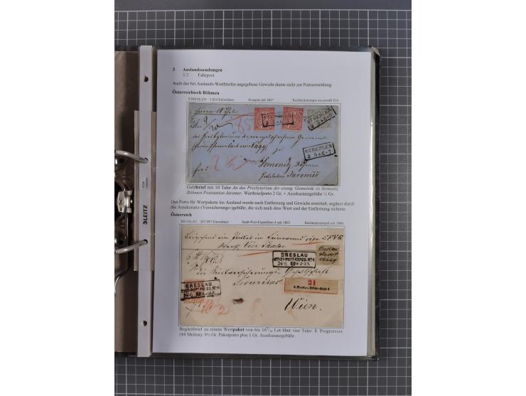 1868/71, 'Die Norddeutsche Post in Schlesien', Ausstellungssammlung mit rund 160 Belegen, dabei viele Besonderheiten, Ersttag