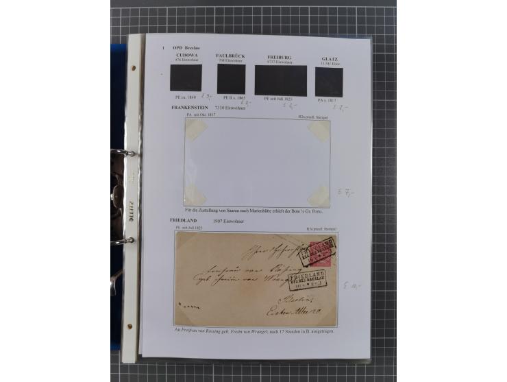 1868/71, 'Die Norddeutsche Post in Schlesien', Ausstellungssammlung mit rund 160 Belegen, dabei viele Besonderheiten, Ersttag