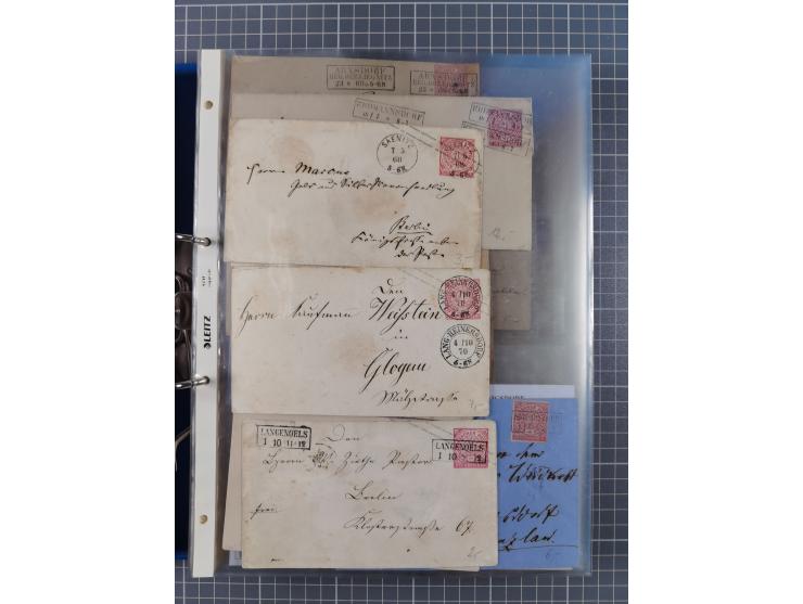 1868/71, 'Die Norddeutsche Post in Schlesien', Ausstellungssammlung mit rund 160 Belegen, dabei viele Besonderheiten, Ersttag