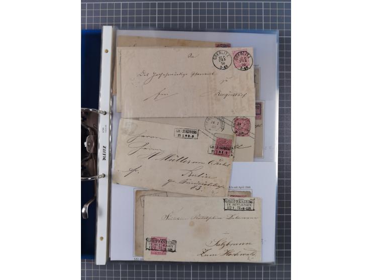 1868/71, 'Die Norddeutsche Post in Schlesien', Ausstellungssammlung mit rund 160 Belegen, dabei viele Besonderheiten, Ersttag